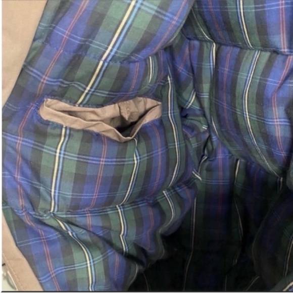 Men's Tan Brown Plaid Lined Puffer Jacket Size Medium - Picture 7 of 7